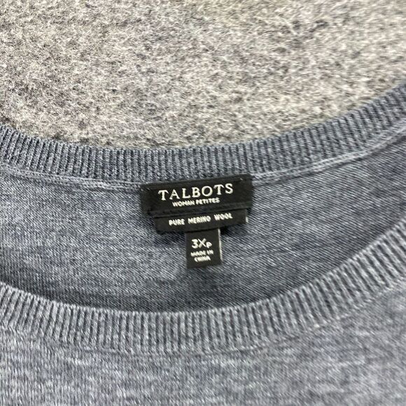 Talbots Vest Women 3X Plus Gray Knit Wool Sleeveless Round Neck Casual Solid - Picture 5 of 9